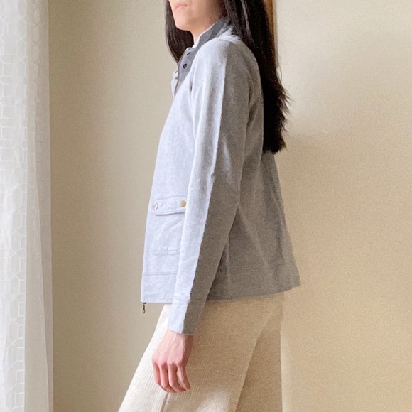 Cotton stretch zip up lightweight sweatshirt - Picture 4 of 14